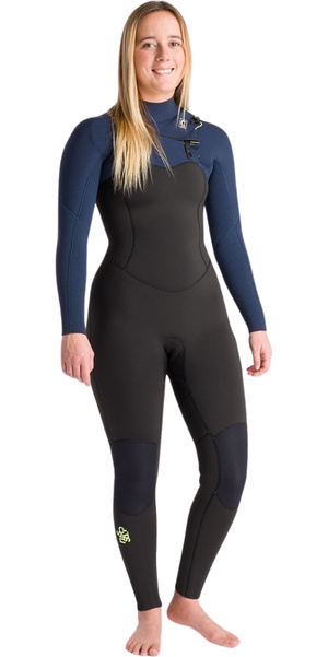 2025 C-Skins Mujer NuWave Solace 5/4/3mm Chest Zip Neopreno C-NSO54WCZ - Black / Bluestone / Cool Green